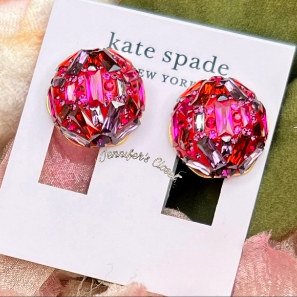 NWT ♠️ Kate Spade Crystal Cluster Clip Post Earrings - Picture 5 of 7